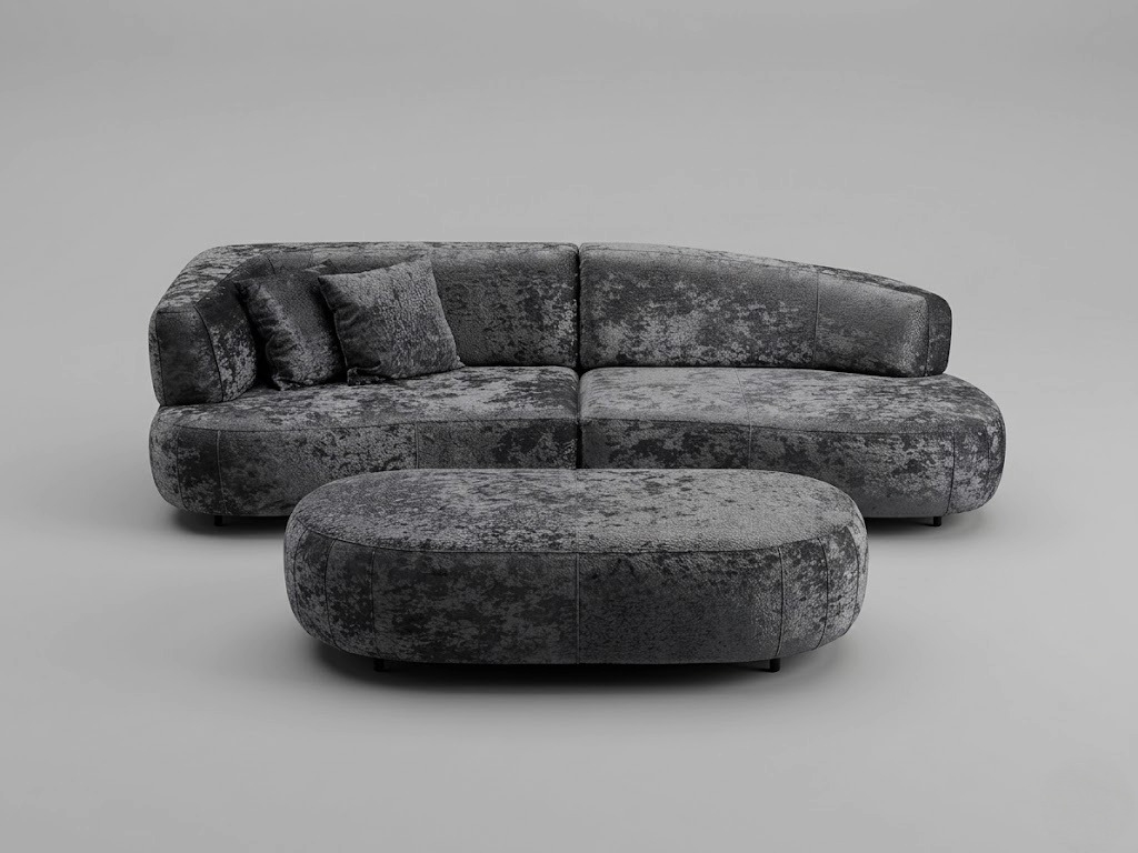 ARISconcept Sofa Arletto BF 287cm + puf 174cm